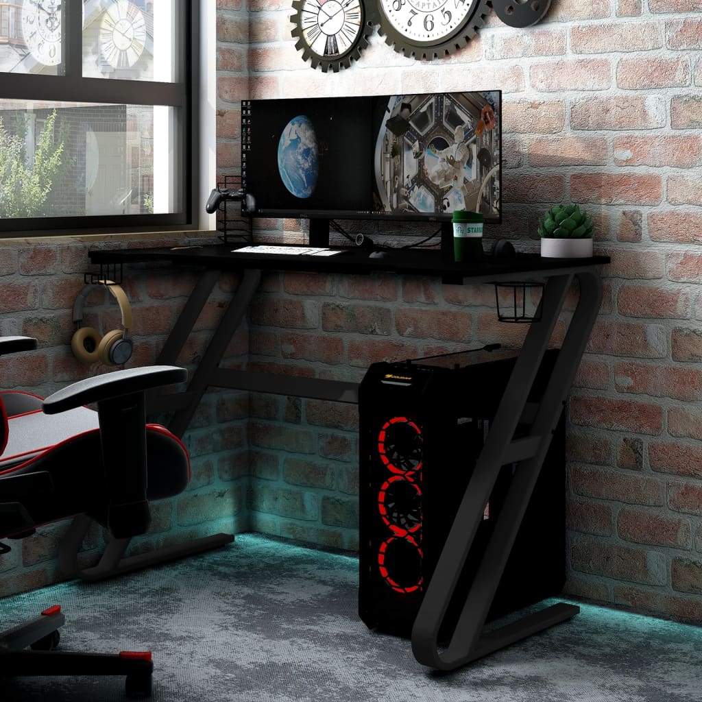 vidaXL Gaming Desk with ZZ Shape Legs Home Office Computer Table Furniture-5
