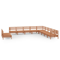 vidaXL 11 Piece Patio Lounge Set Solid Pinewood Black-2