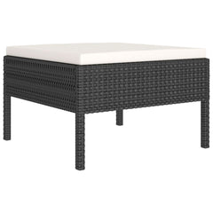 vidaXL 11 Piece Patio Lounge Set with Cushions Poly Rattan Black-1