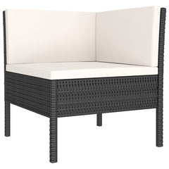 vidaXL 11 Piece Patio Lounge Set with Cushions Poly Rattan Black-3