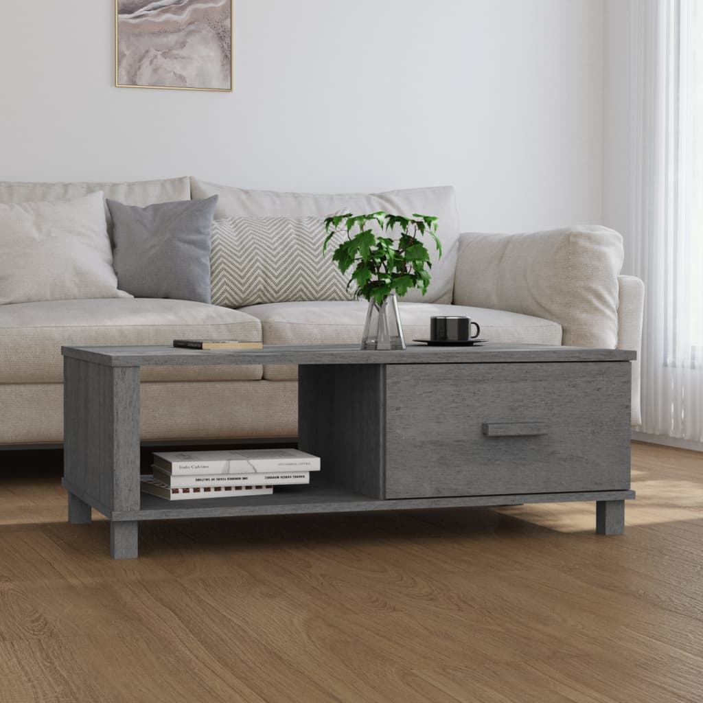 vidaXL Coffee Table End Table Living Room Side Table HAMAR Solid Wood Pine-5