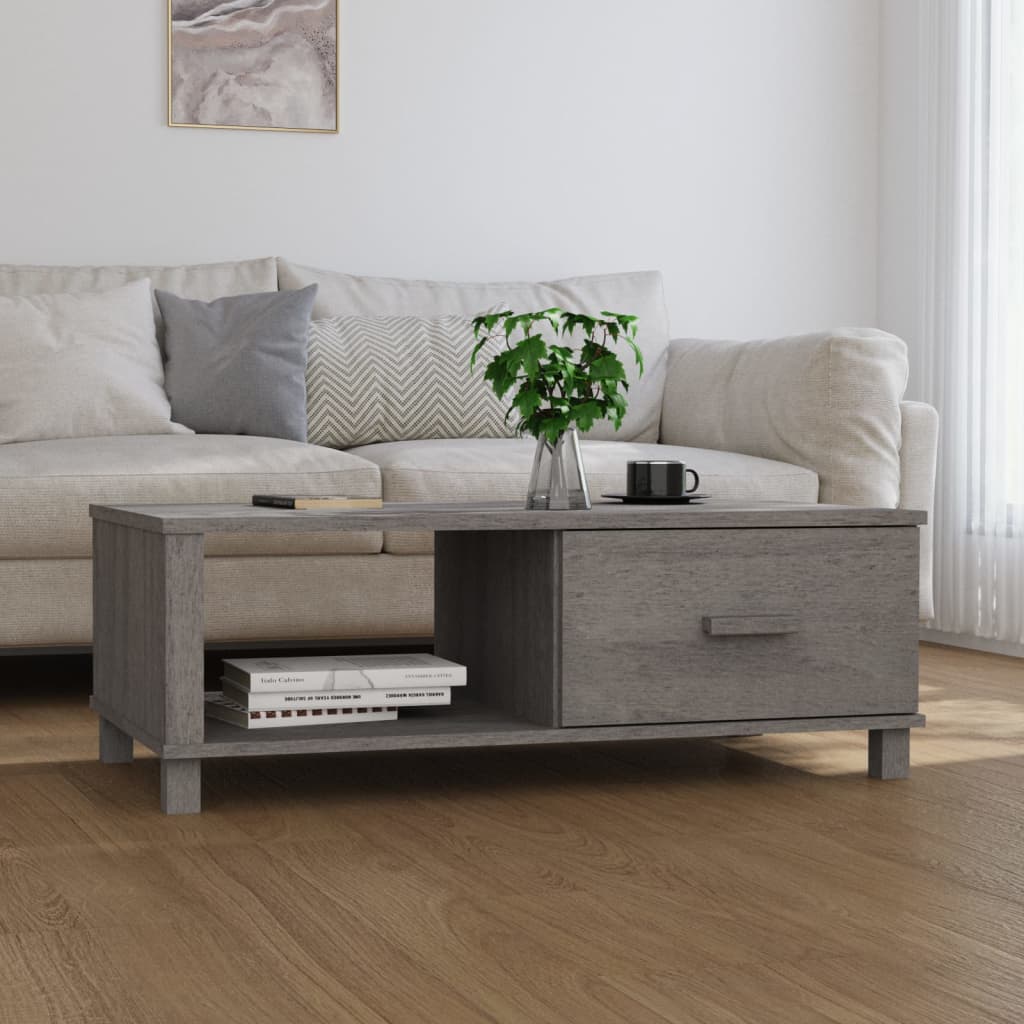 vidaXL Coffee Table End Table Living Room Side Table HAMAR Solid Wood Pine-1