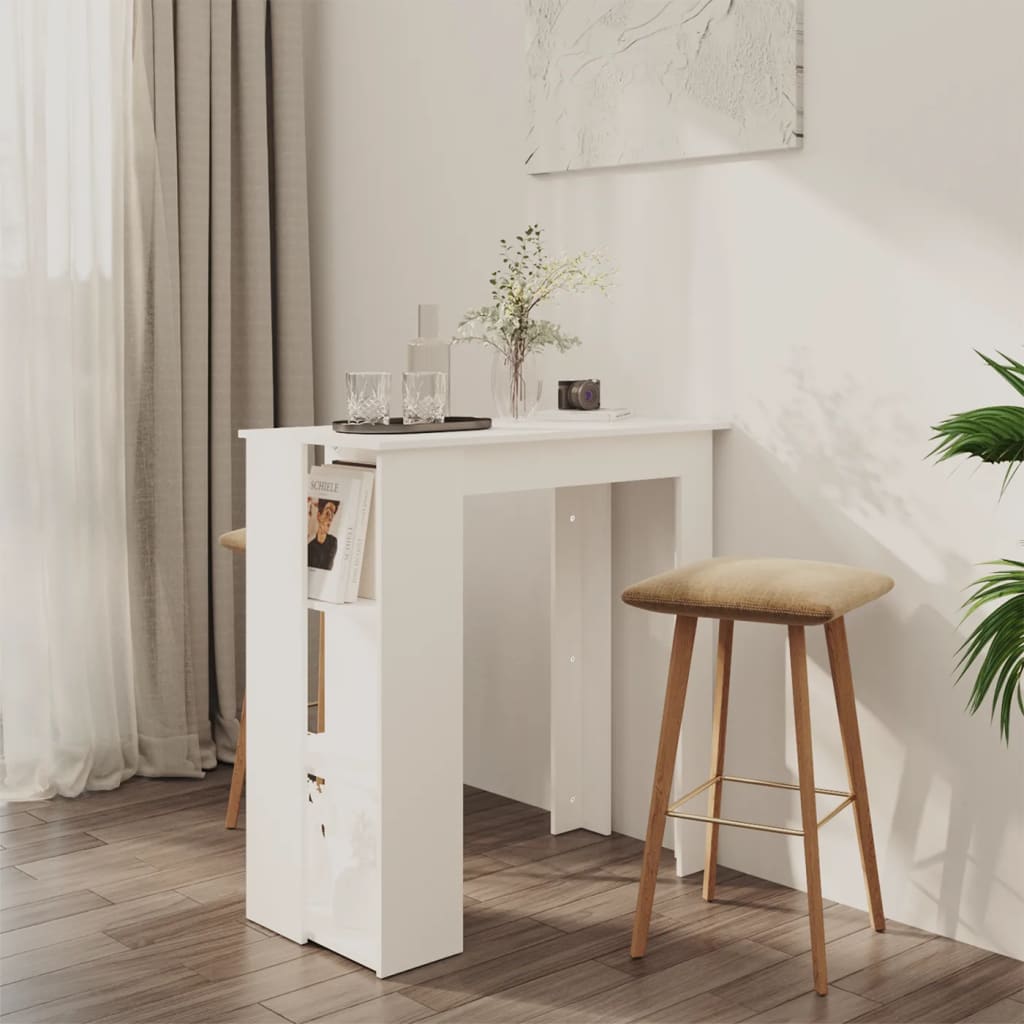vidaXL Bar Table Kitchen Pub Table Bistro Table with Shelf Engineered Wood-10