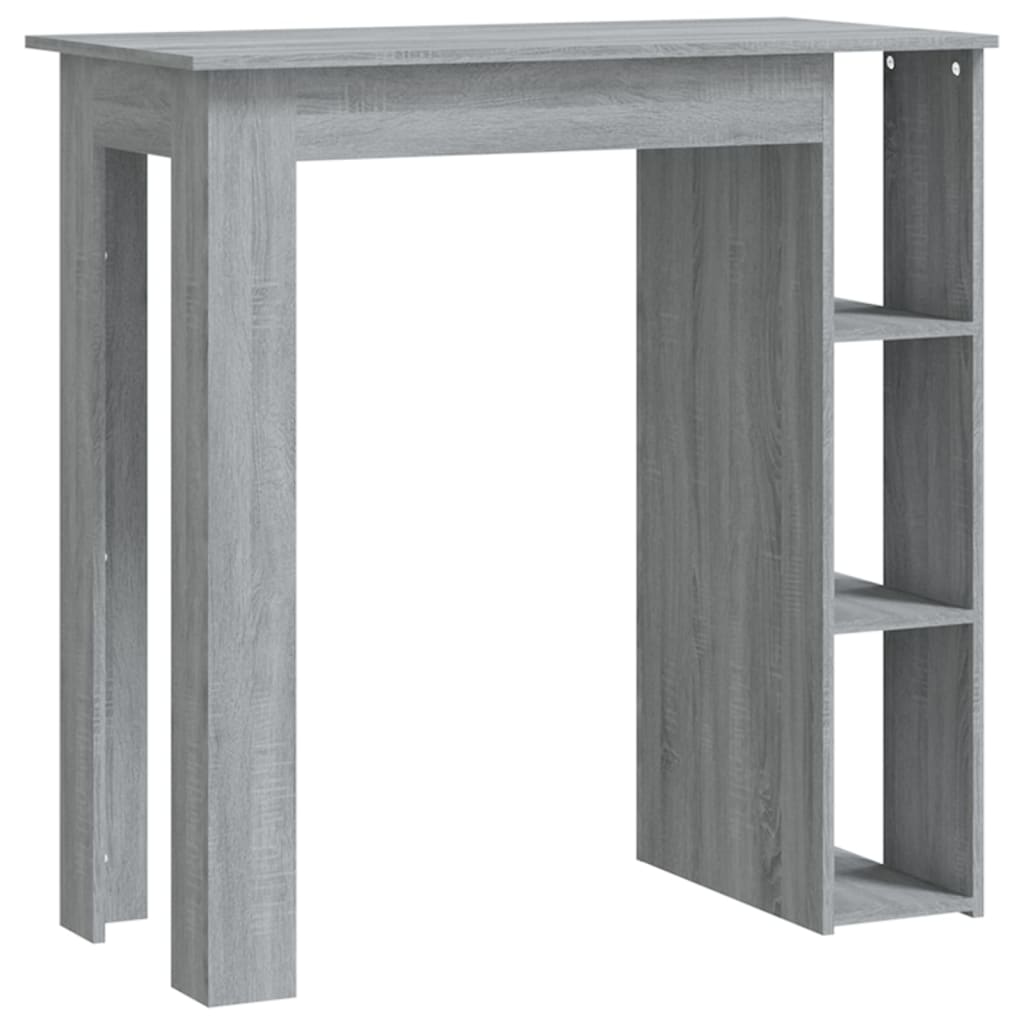 vidaXL Bar Table Kitchen Pub Table Bistro Table with Shelf Engineered Wood-2