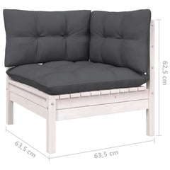 vidaXL Solid Pinewood Patio Lounge Set 5 Piece with Cushions Multi Colors-2