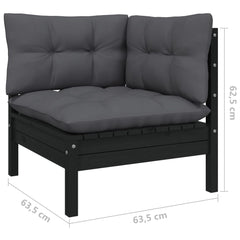 vidaXL Solid Pinewood Patio Lounge Set 5 Piece with Cushions Multi Colors-1