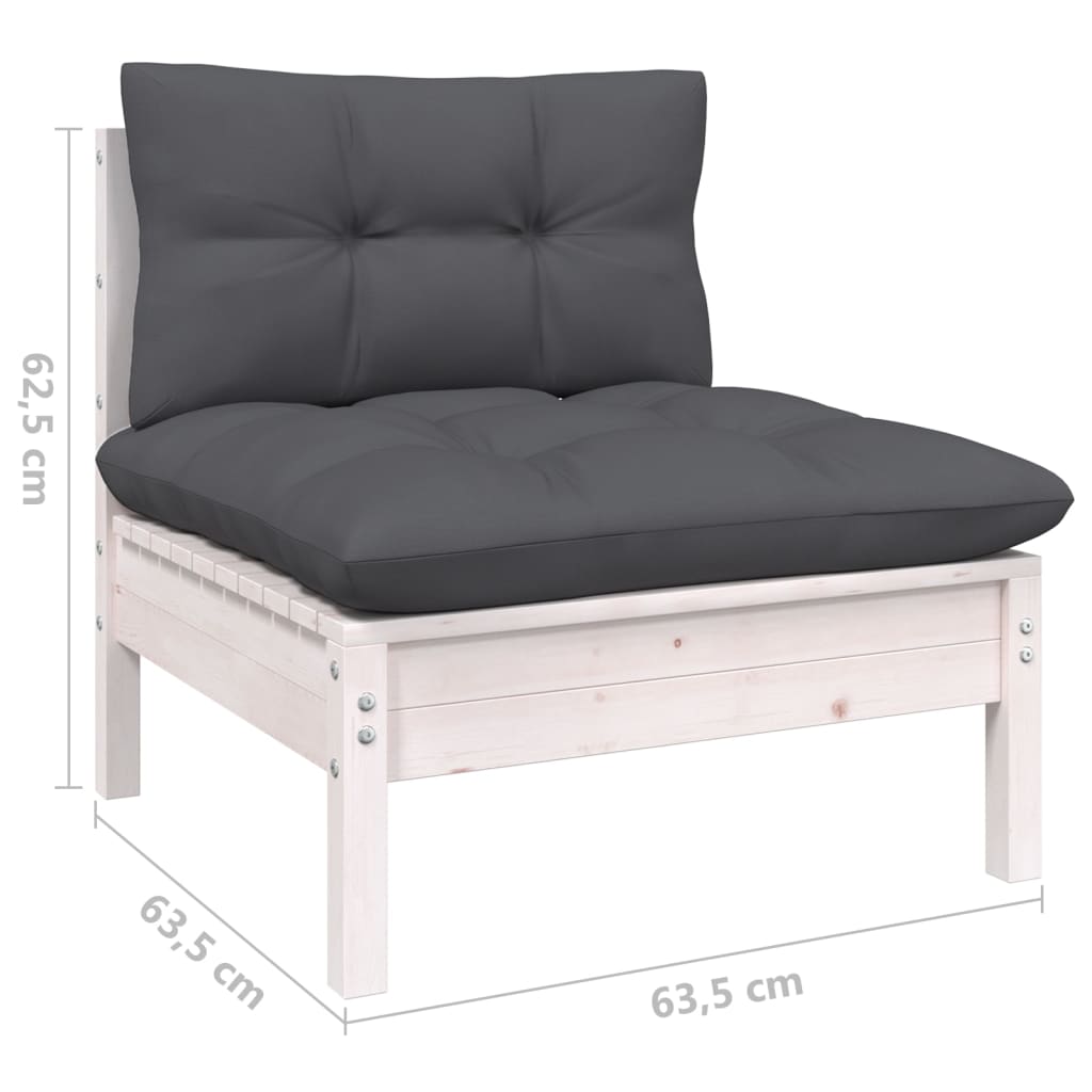 vidaXL Solid Pinewood Patio Lounge Set 9 Piece with Cushions Multi Colors-3