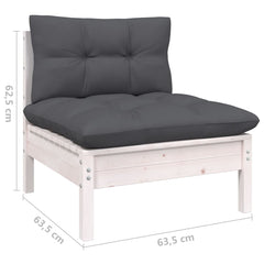 vidaXL Solid Pinewood Patio Lounge Set 9 Piece with Cushions Multi Colors-3