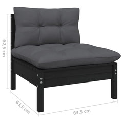 vidaXL Solid Pinewood Patio Lounge Set 7 Piece with Cushions Multi Colors-1