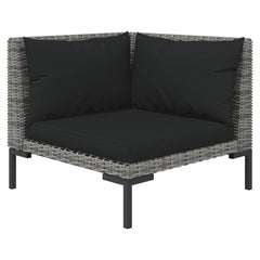 vidaXL 13 Piece Patio Lounge Set with Cushions Poly Rattan Dark Gray-3