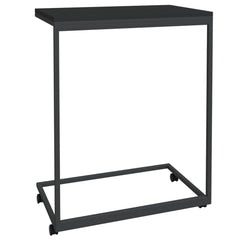 vidaXL Side Table with Wheels Black 21.7"x13.8"x27.6" Engineered Wood-3