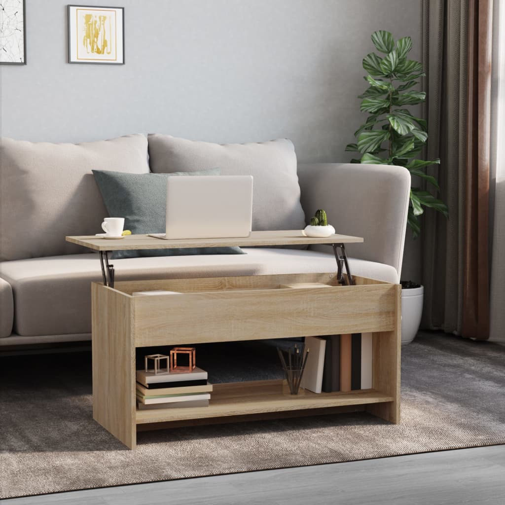 vidaXL Coffee Table Lift Top End Table Accent Side Sofa Table Engineered Wood-10
