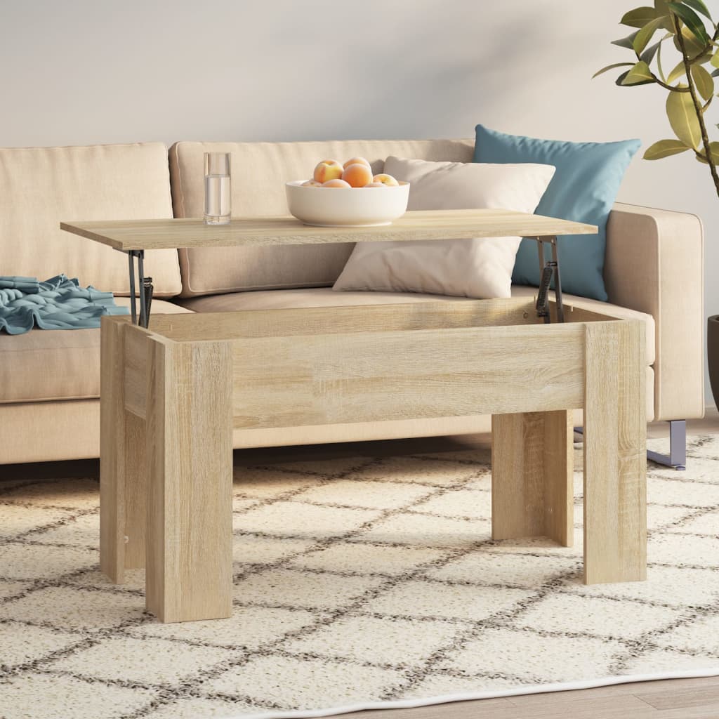 vidaXL Coffee Table Lift Top End Table Accent Side Sofa Table Engineered Wood-11