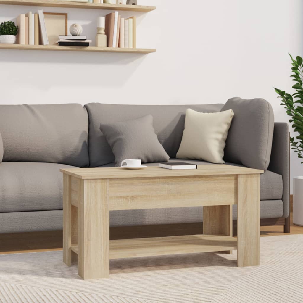 vidaXL Coffee Table Lift Top End Table Accent Side Sofa Table Engineered Wood-0