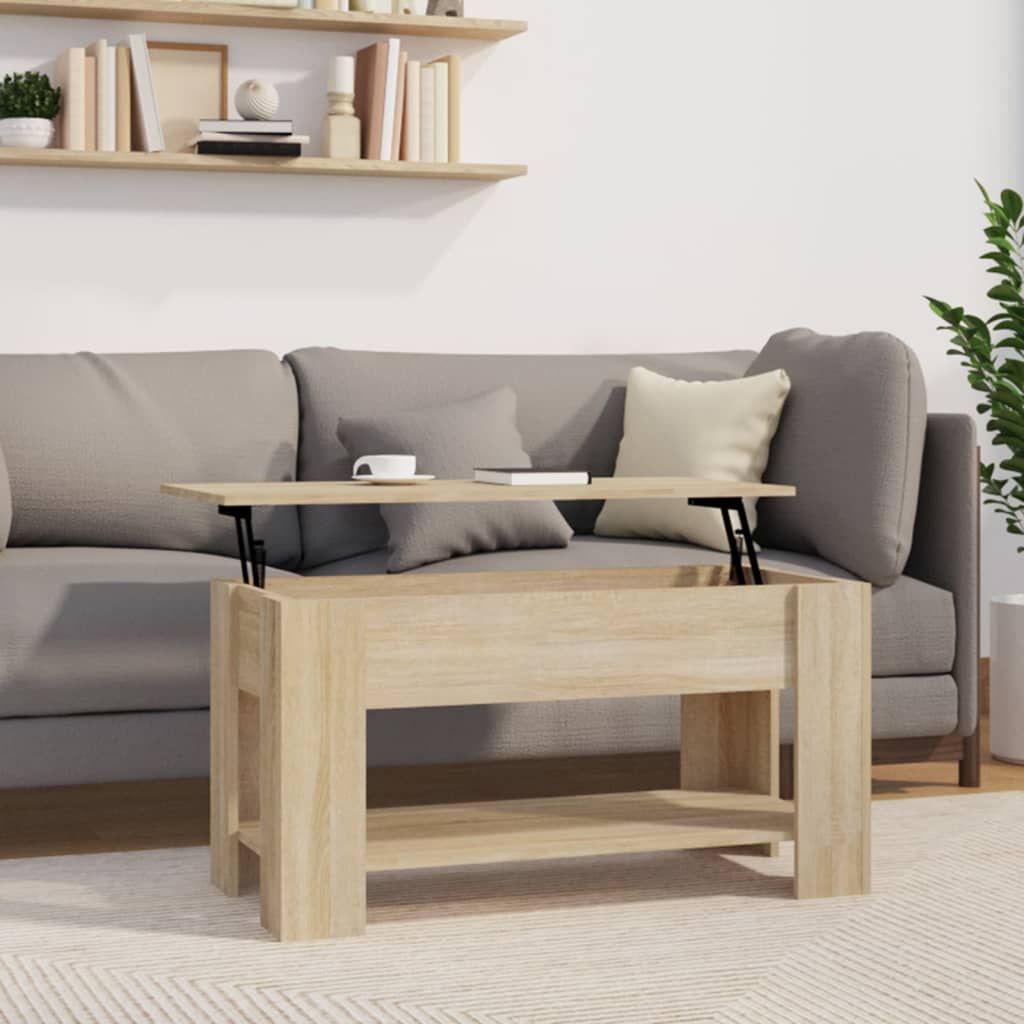 vidaXL Coffee Table Lift Top End Table Accent Side Sofa Table Engineered Wood-11