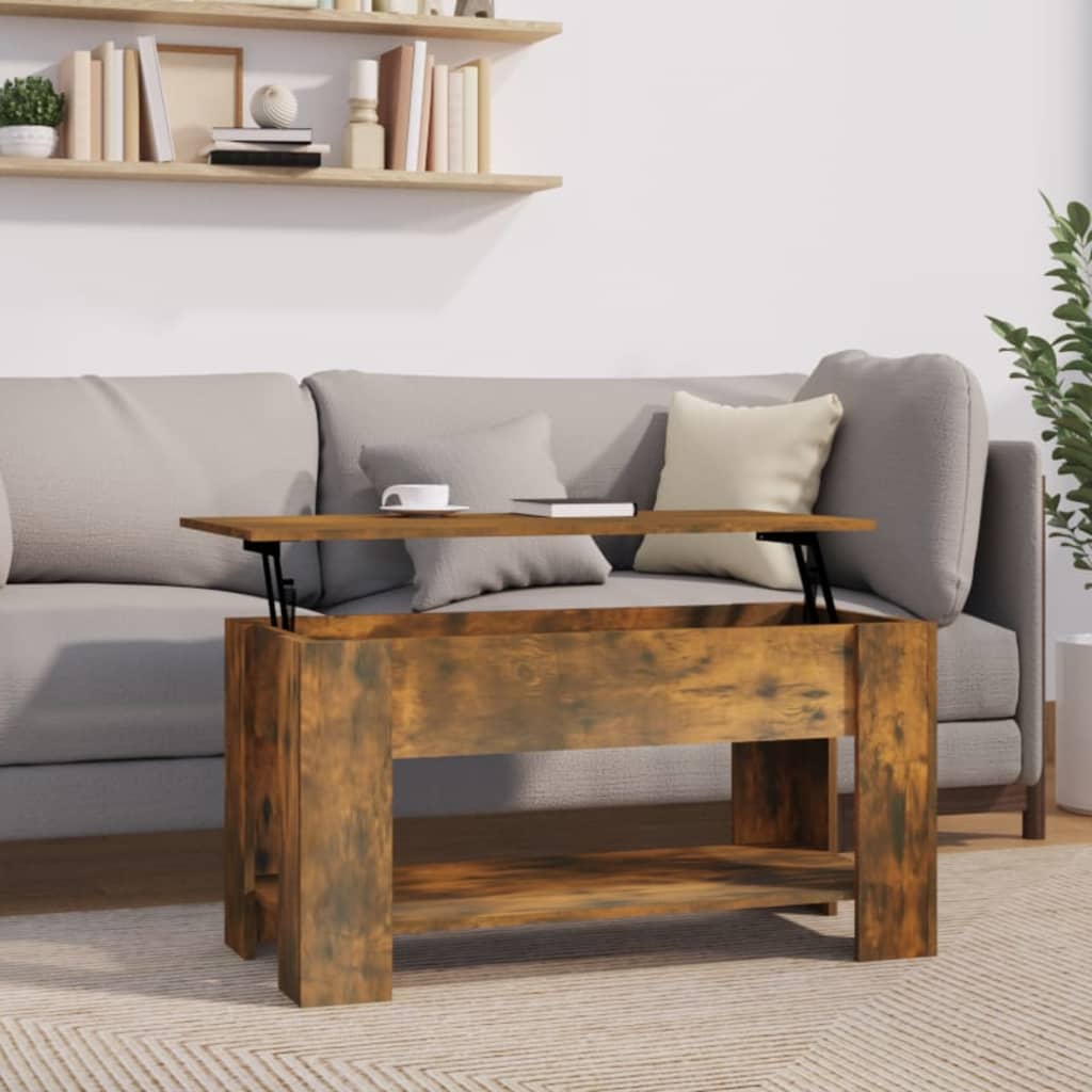 vidaXL Coffee Table Lift Top End Table Accent Side Sofa Table Engineered Wood-10