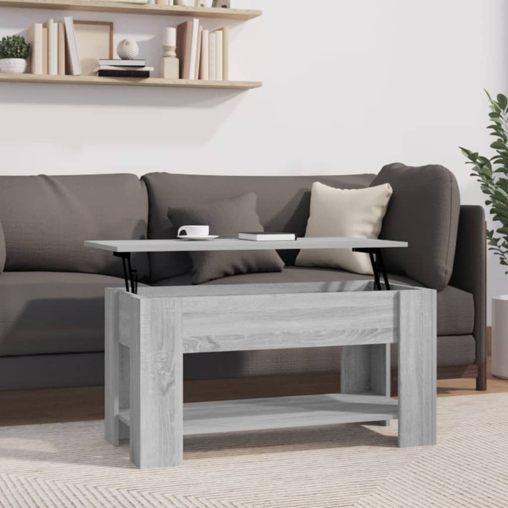 vidaXL Coffee Table Lift Top End Table Accent Side Sofa Table Engineered Wood-8