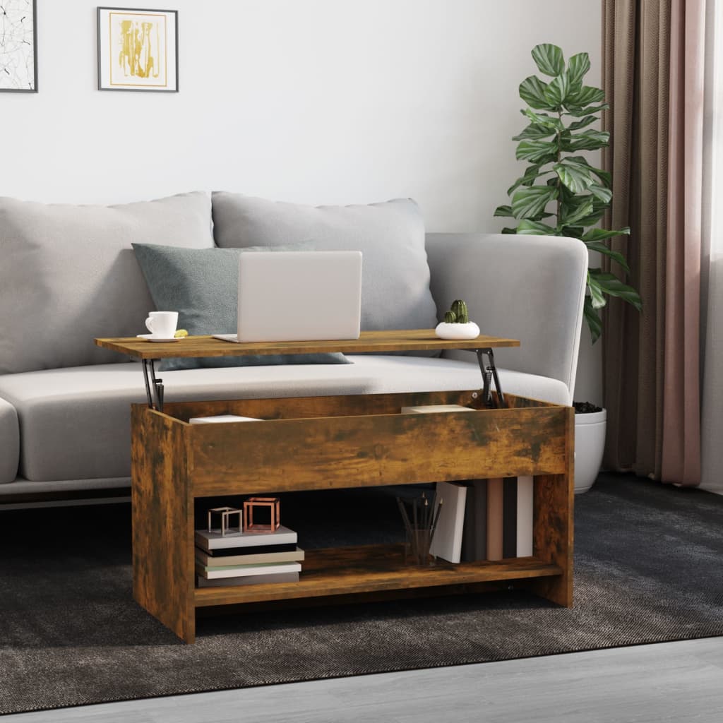 vidaXL Coffee Table Lift Top End Table Accent Side Sofa Table Engineered Wood-9