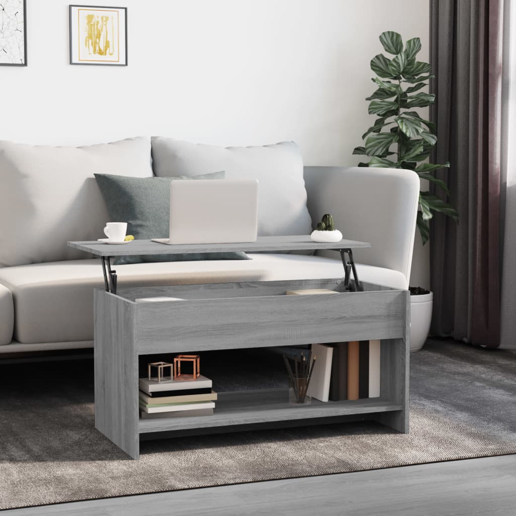 vidaXL Coffee Table Lift Top End Table Accent Side Sofa Table Engineered Wood-7