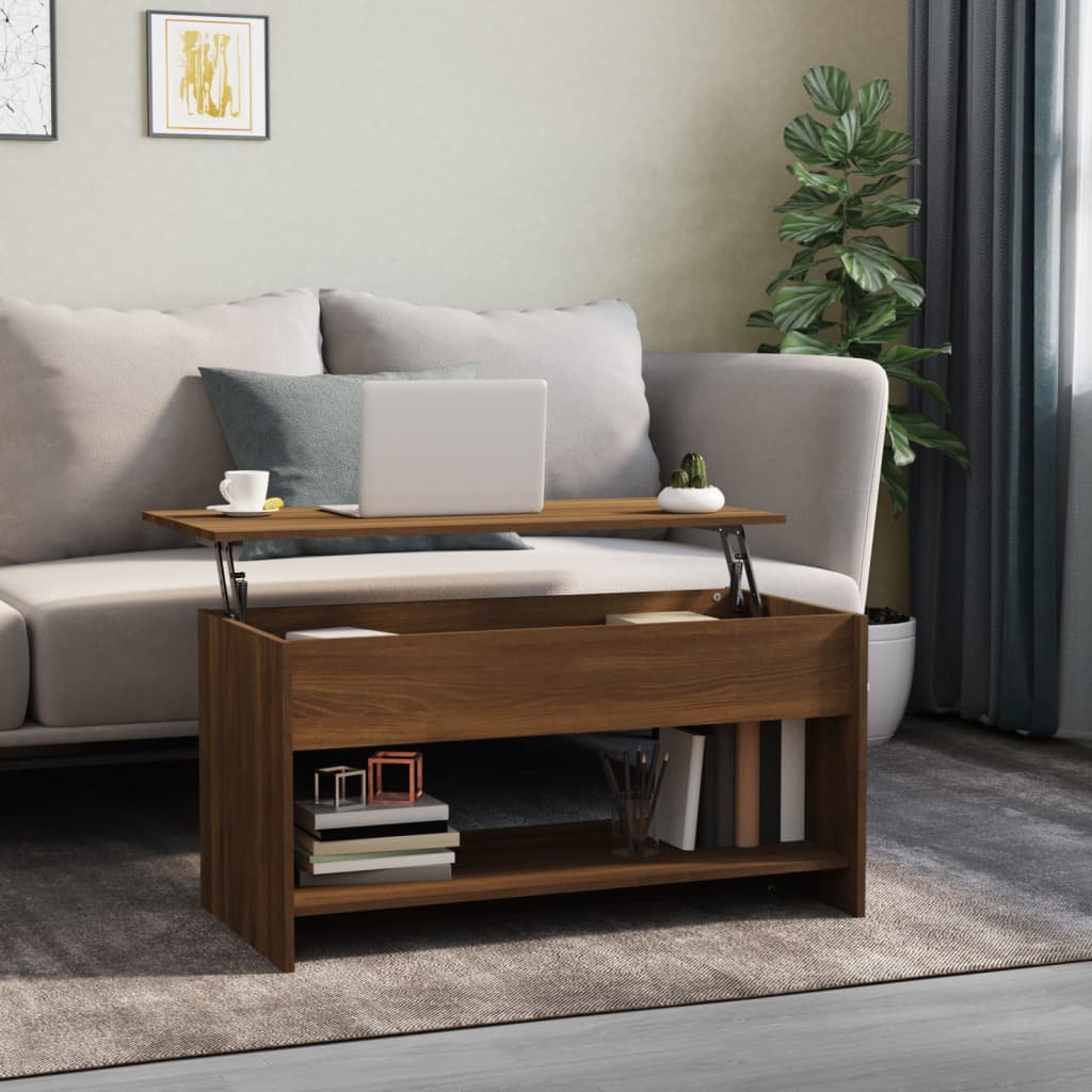 vidaXL Coffee Table Lift Top End Table Accent Side Sofa Table Engineered Wood-5