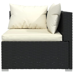 vidaXL 6 Piece Patio Lounge Set with Cushions Poly Rattan Black-1