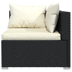 vidaXL 13 Piece Patio Lounge Set with Cushions Black Poly Rattan-2