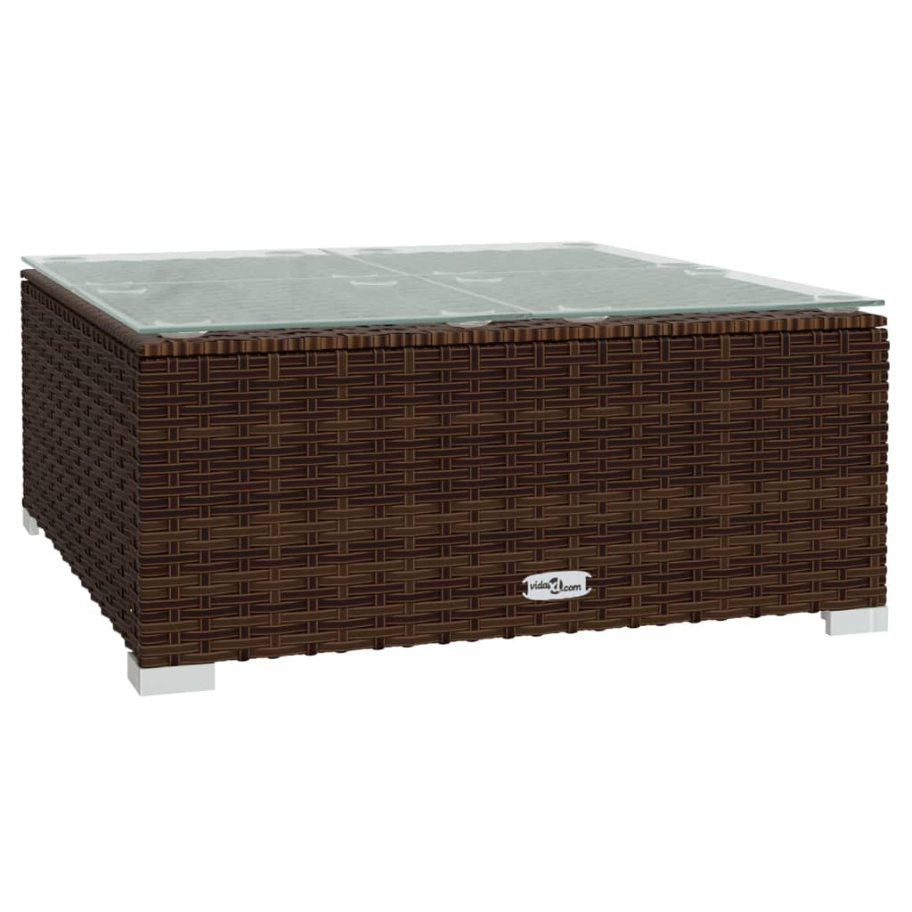 vidaXL 12 Piece Patio Lounge Set with Cushions Brown Poly Rattan-3