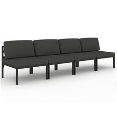 vidaXL 4-Seater Patio Sofa with Cushions Aluminum Anthracite-0
