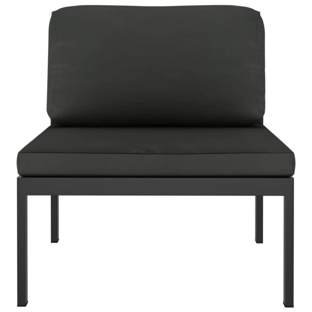 vidaXL 4-Seater Patio Sofa with Cushions Aluminum Anthracite-3