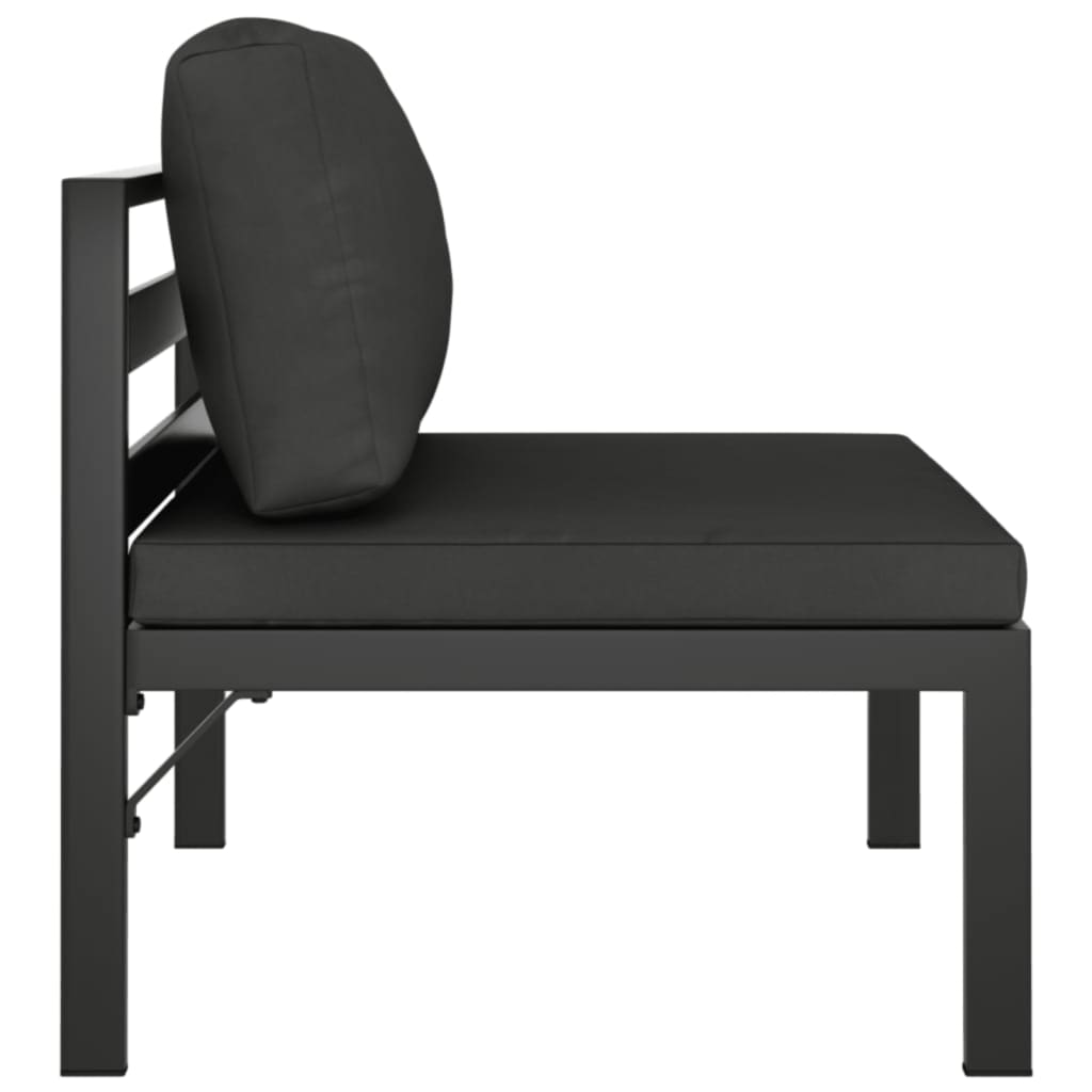 vidaXL 4-Seater Patio Sofa with Cushions Aluminum Anthracite-4
