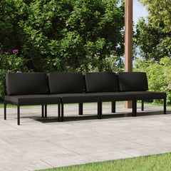 vidaXL 4-Seater Patio Sofa with Cushions Aluminum Anthracite-1