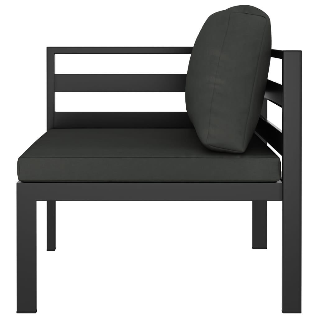 vidaXL 6 Piece Patio Lounge Set with Cushions Aluminum Anthracite-3