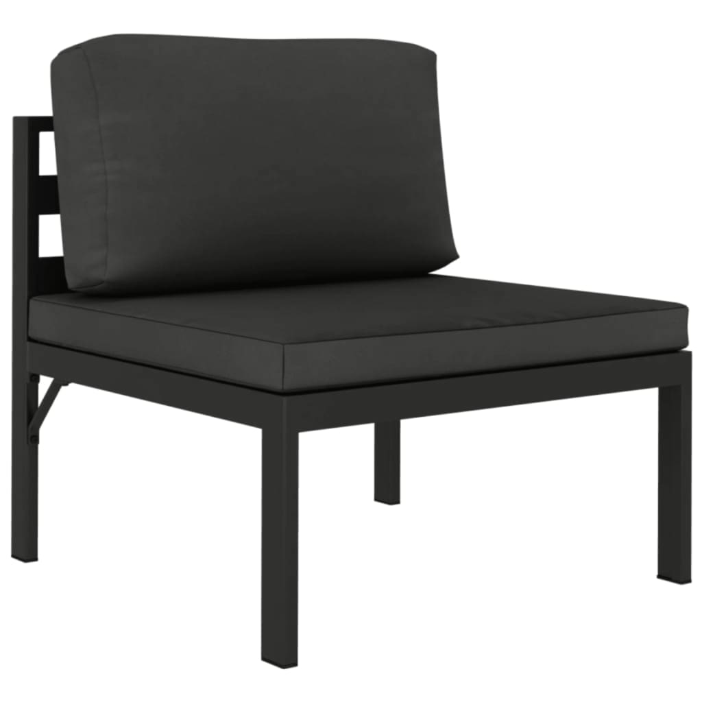 vidaXL 6 Piece Patio Lounge Set with Cushions Aluminum Anthracite-4
