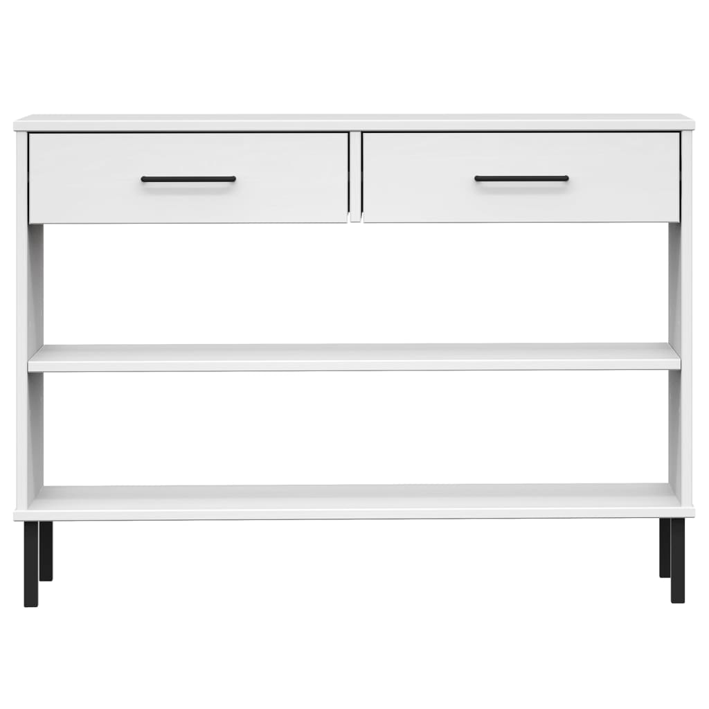 vidaXL Console Cabinet Buffet Storage with Metal Legs Solid Wood Pine OSLO-4