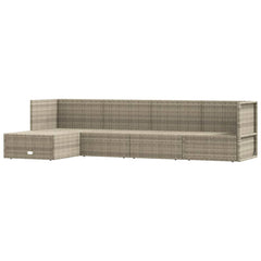 vidaXL 5 Piece Patio Lounge Set with Cushions Gray Poly Rattan-1