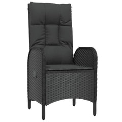 vidaXL 7 Piece Patio Dining Set with Cushions Black Poly Rattan-3