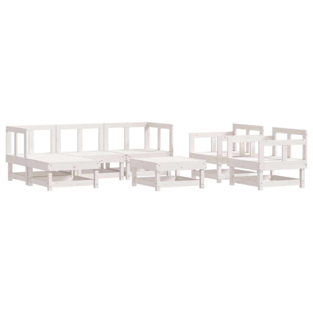 vidaXL Patio Lounge Set with Cushions Outdoor Furniture Set 7 Piece Solid Wood-2