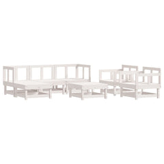 vidaXL Patio Lounge Set with Cushions Outdoor Furniture Set 7 Piece Solid Wood-2