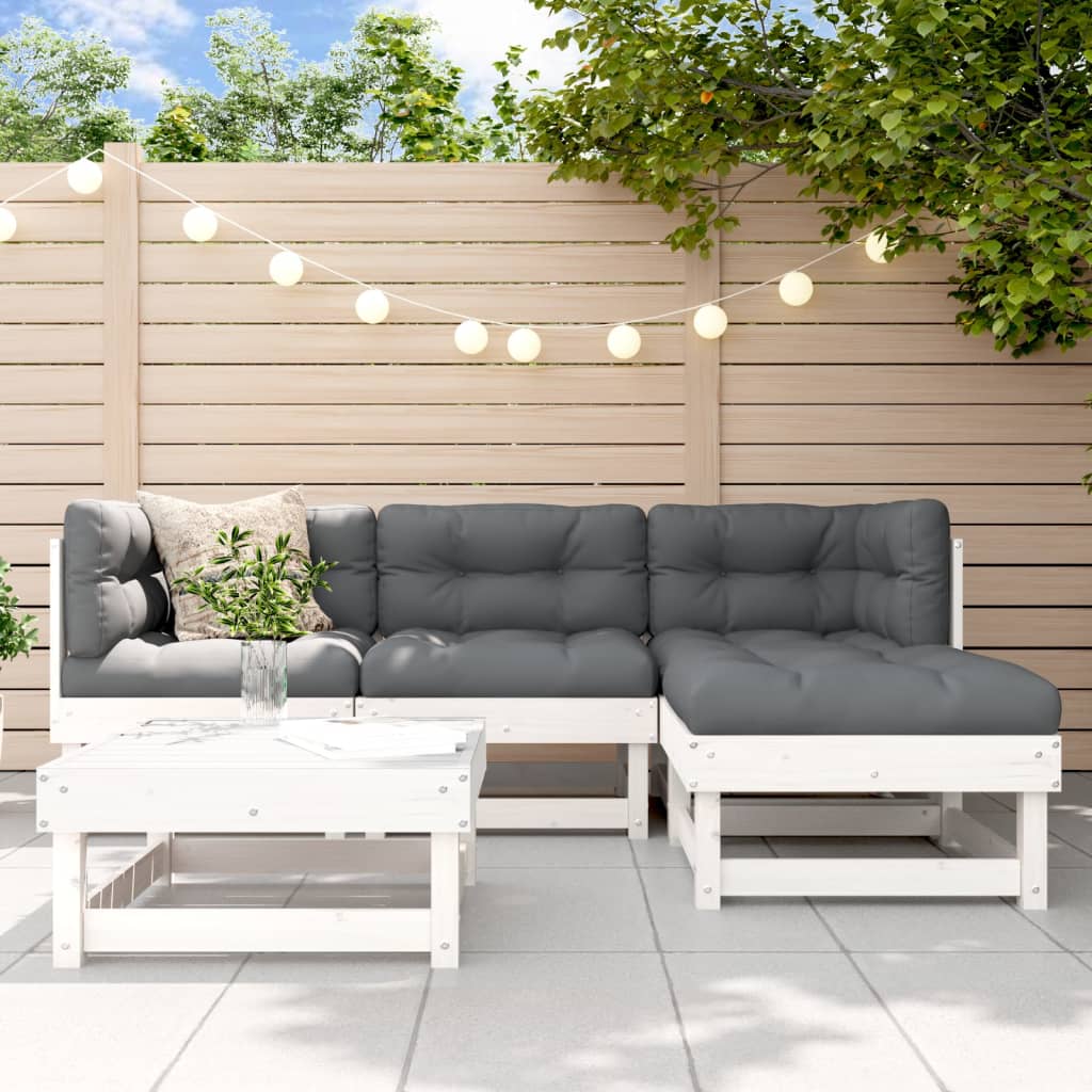 vidaXL Patio Lounge Set Outdoor Garden Furniture Set 5 Piece Solid Wood Pine-0