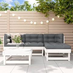 vidaXL Patio Lounge Set Outdoor Garden Furniture Set 5 Piece Solid Wood Pine-0