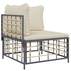vidaXL 8 Piece Patio Lounge Set with Cushions Anthracite Poly Rattan-2