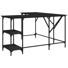vidaXL Desk Black 54.7"x54.7"x29.5" Engineered Wood-2
