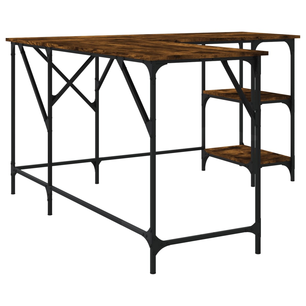vidaXL Desk Black 54.7"x54.7"x29.5" Engineered Wood-4