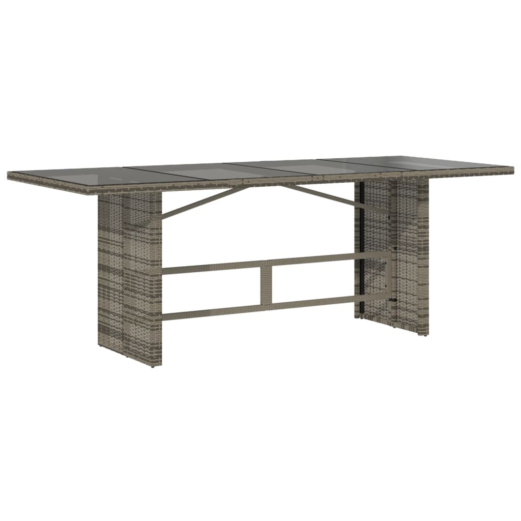 vidaXL 7 Piece Patio Dining Set with Cushions Gray Poly Rattan-4