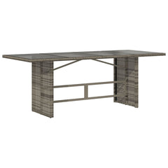 vidaXL 7 Piece Patio Dining Set with Cushions Gray Poly Rattan-3