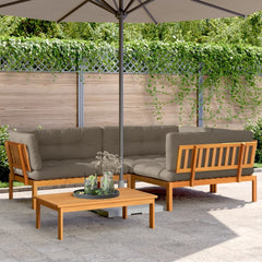 vidaXL 4 Piece Patio Pallet Sofa Set with Cushions Solid Wood Acacia-0