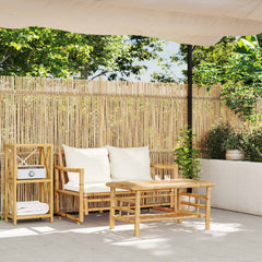 vidaXL 2 Piece Patio Sofa Set with Cushions Bamboo-3