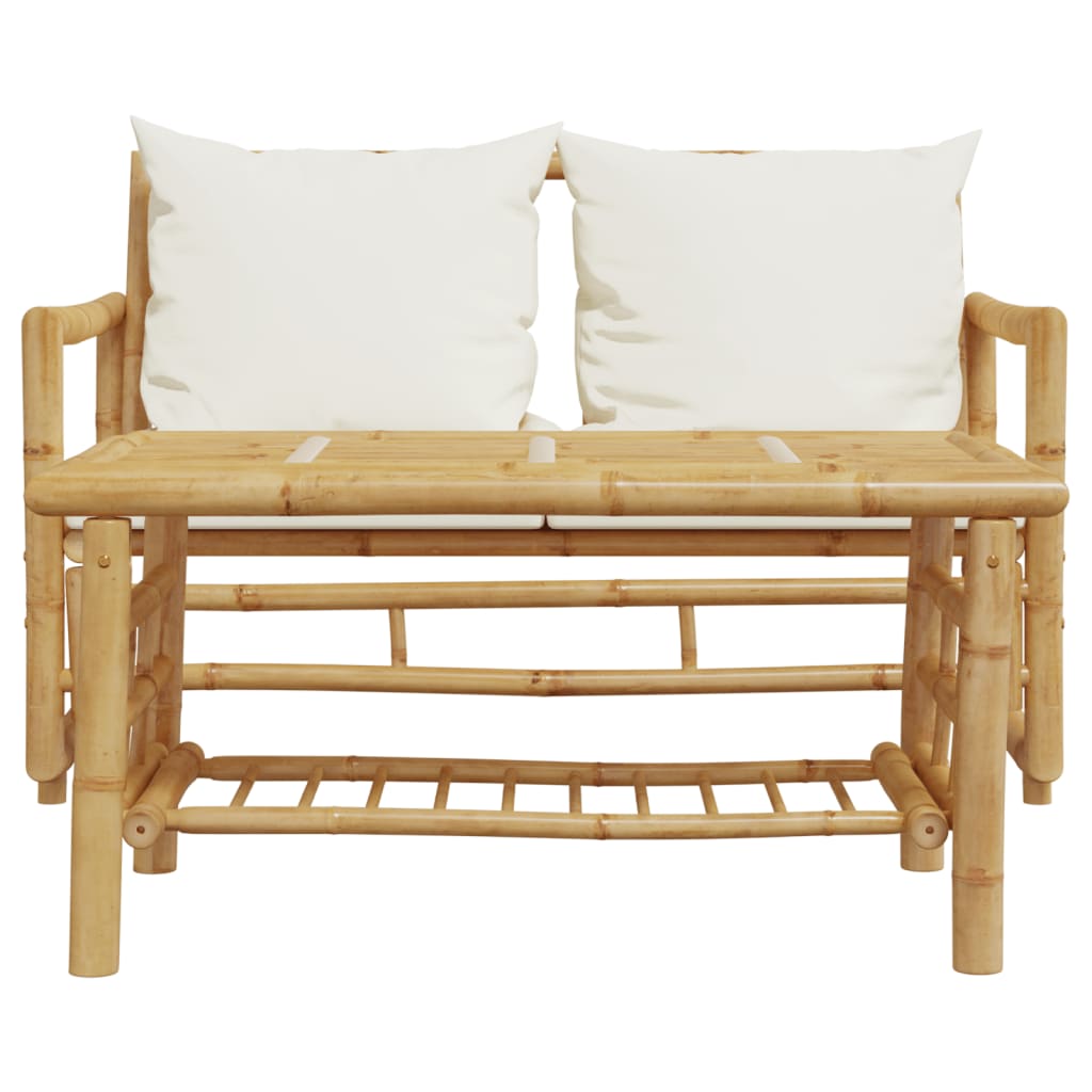 vidaXL 2 Piece Patio Sofa Set with Cushions Bamboo-4
