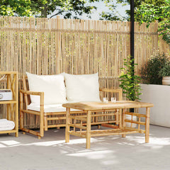 vidaXL 2 Piece Patio Sofa Set with Cushions Bamboo-0