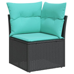 vidaXL 10 Piece Patio Sofa Set with Cushions Black Poly Rattan-2